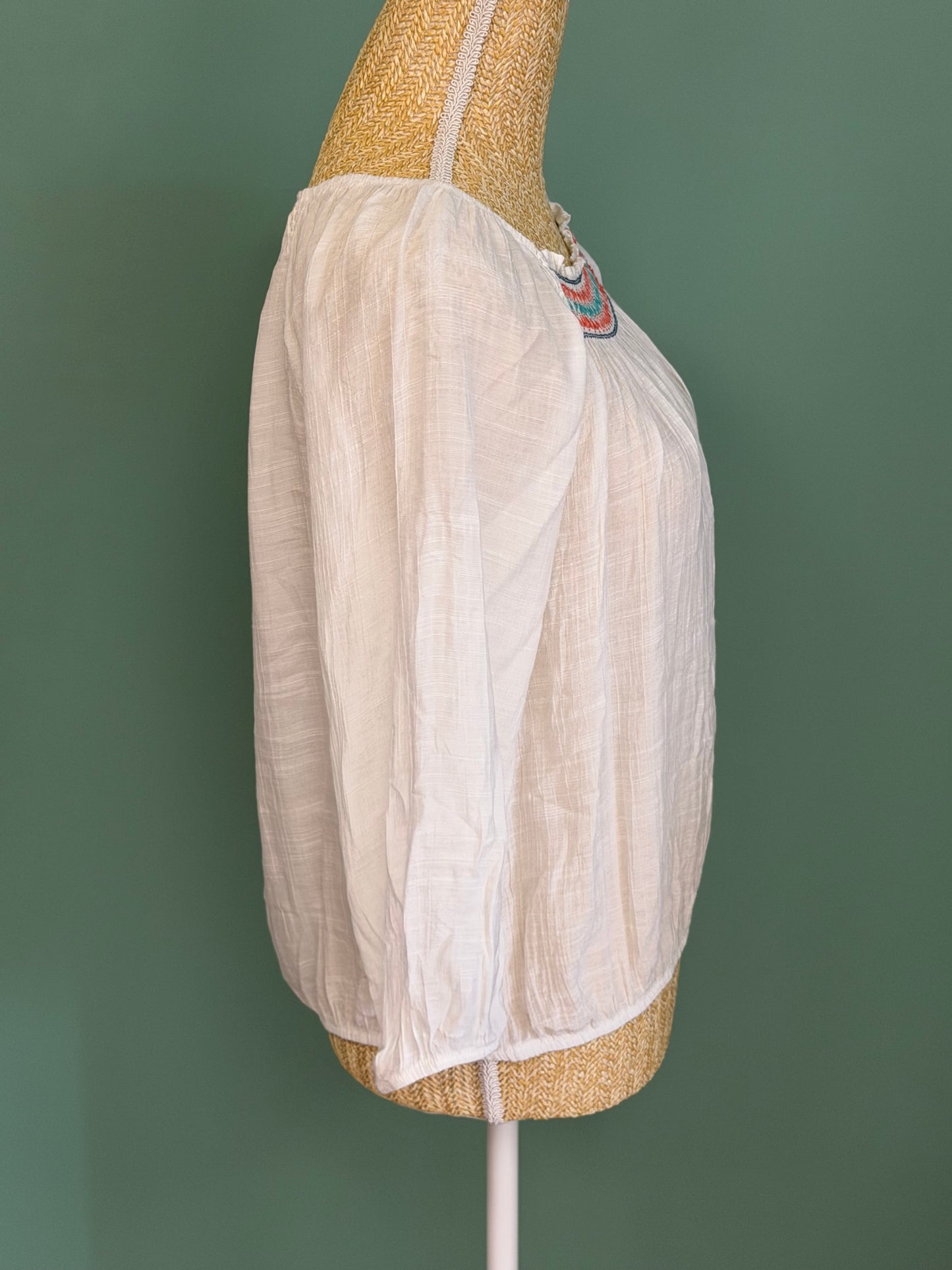 Blouse blanche bohème smockée femme Target M