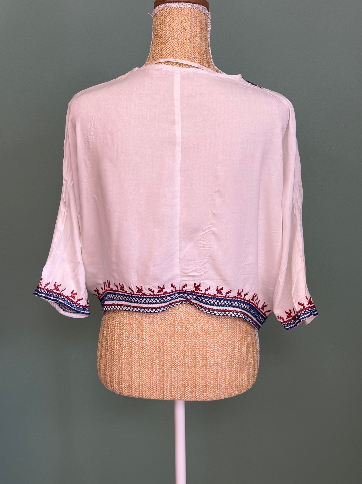 Blouse cache-cœur brodée blanche Forever 21 femme M