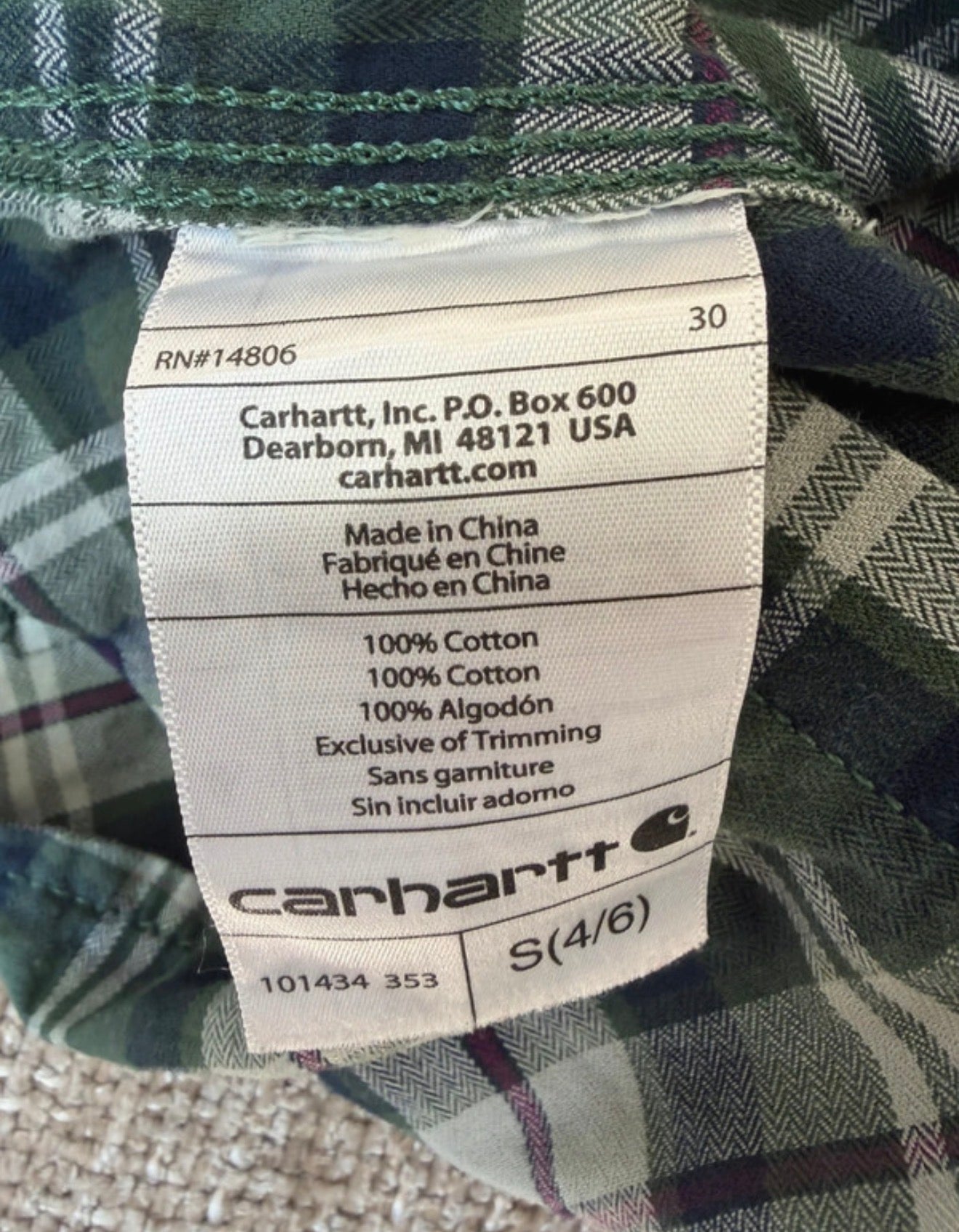 Chemise à carreaux - Carhartt  – Taille S