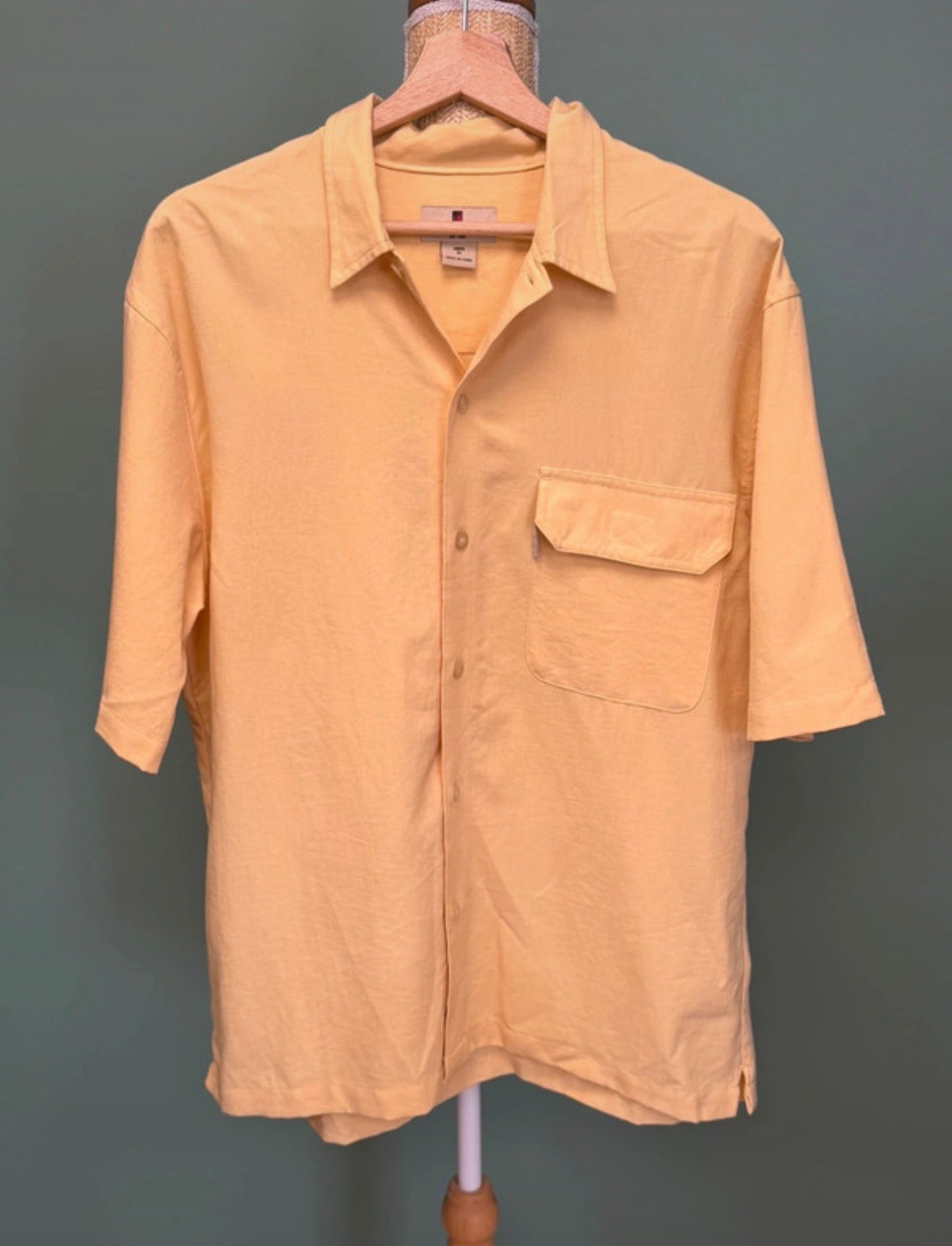 Chemise jaune pastel manches courtes - Woolrich - Taille L