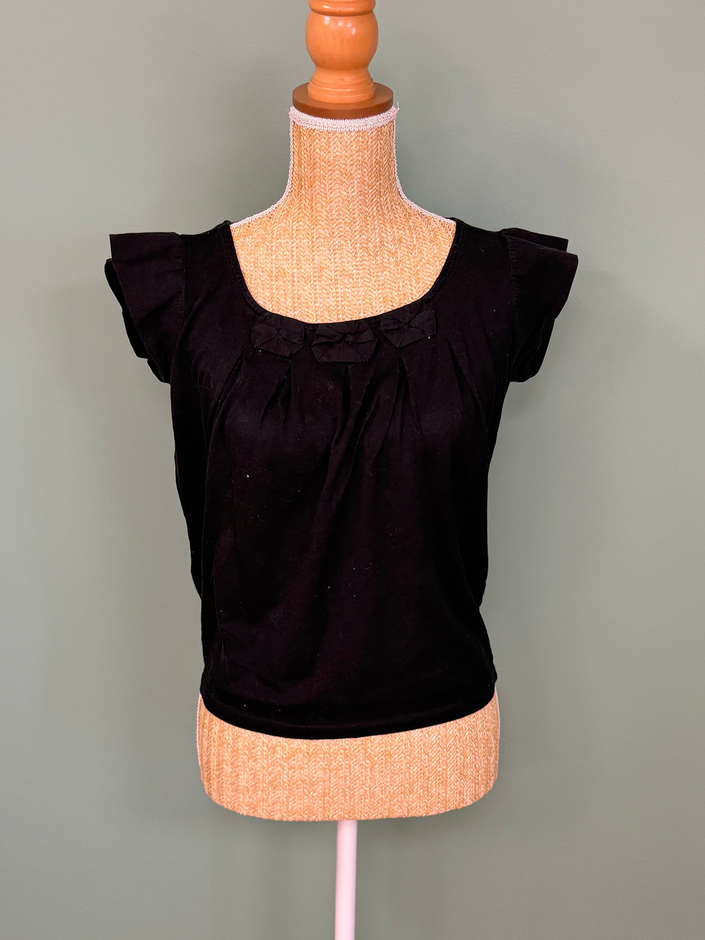 Top noir Comptoir des Cotonniers 100 % coton à volants – Taille L