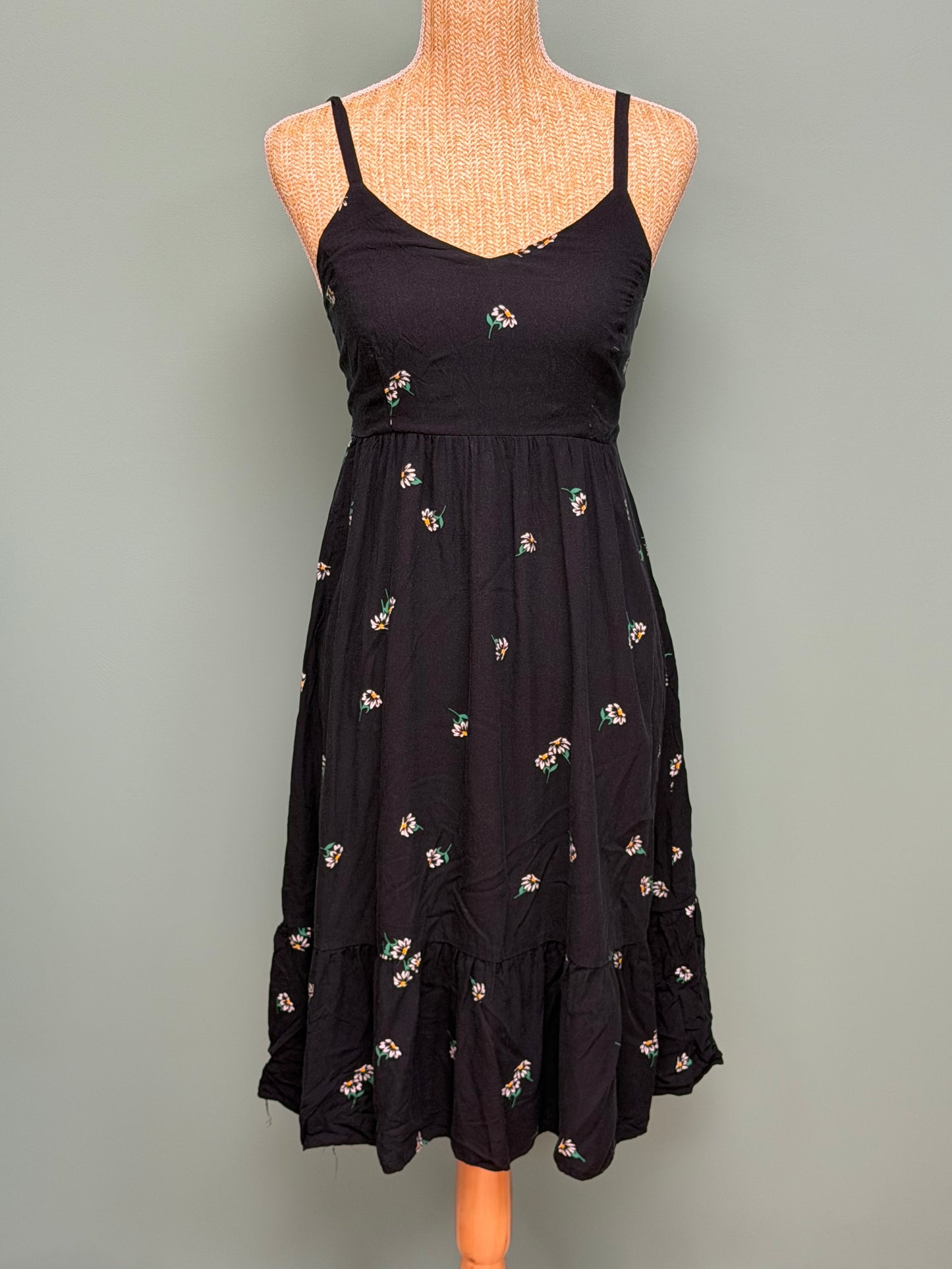 Robe noire à petites fleurs - Taille S