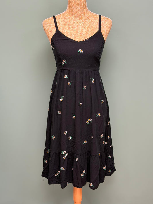 Robe noire à petites fleurs - Taille S