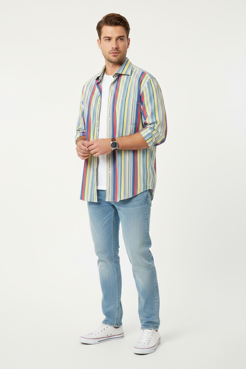 Chemise Tommy Hilfiger rayée multicolore