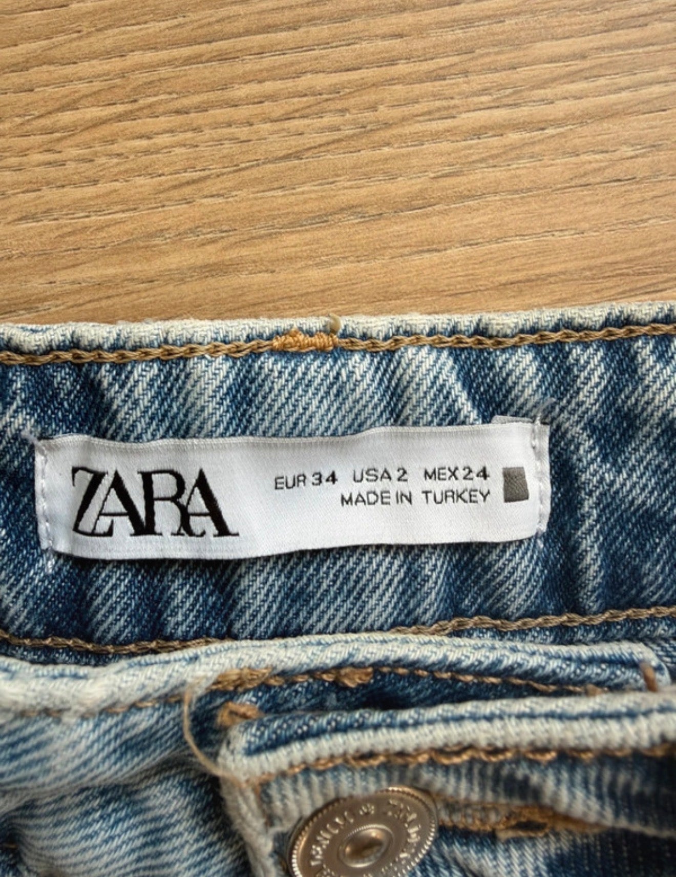 Jean Zara taille haute effet vintage - Taille 34