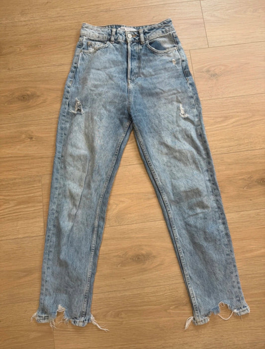 Jean Zara taille haute effet vintage - Taille 34