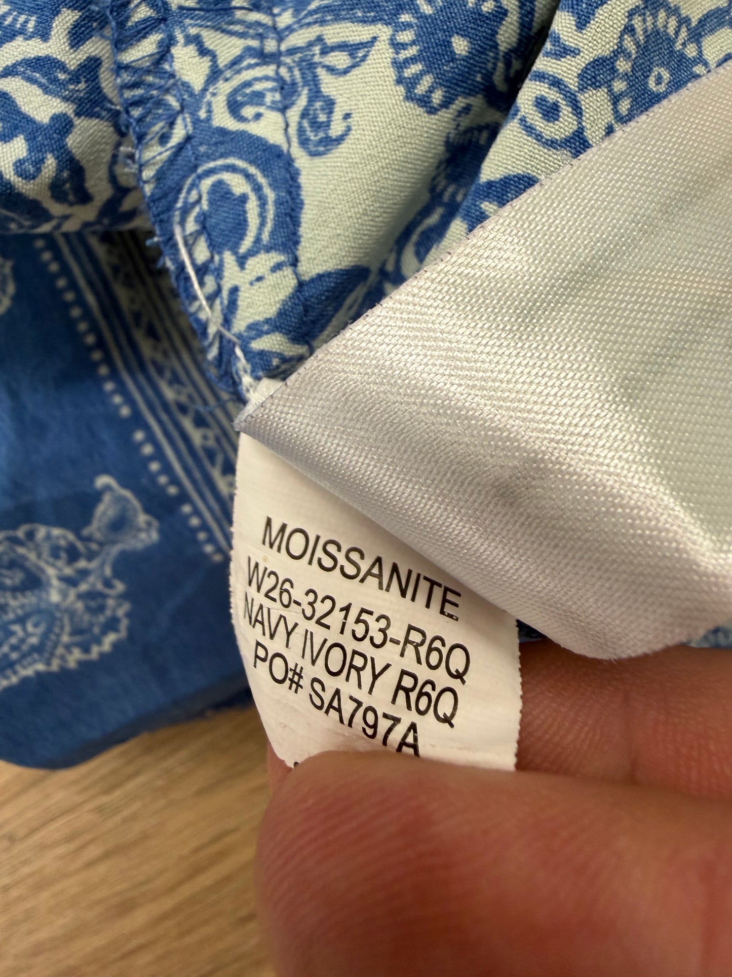 Robe Moissanite imprimé cachemire bleu & blanc - Taille S