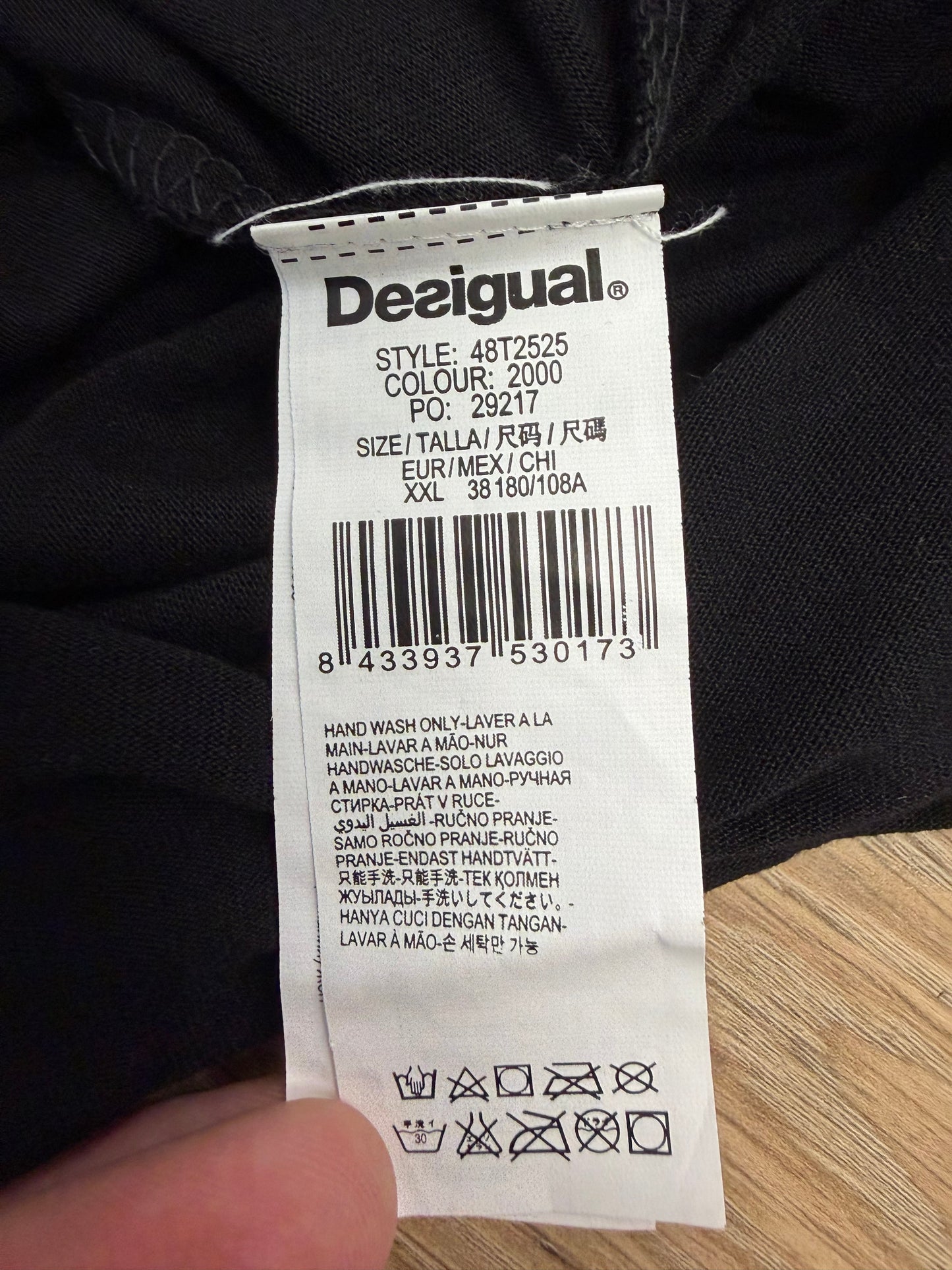 Tunique / Robe Desigual noire imprimé paon - Taille XXL