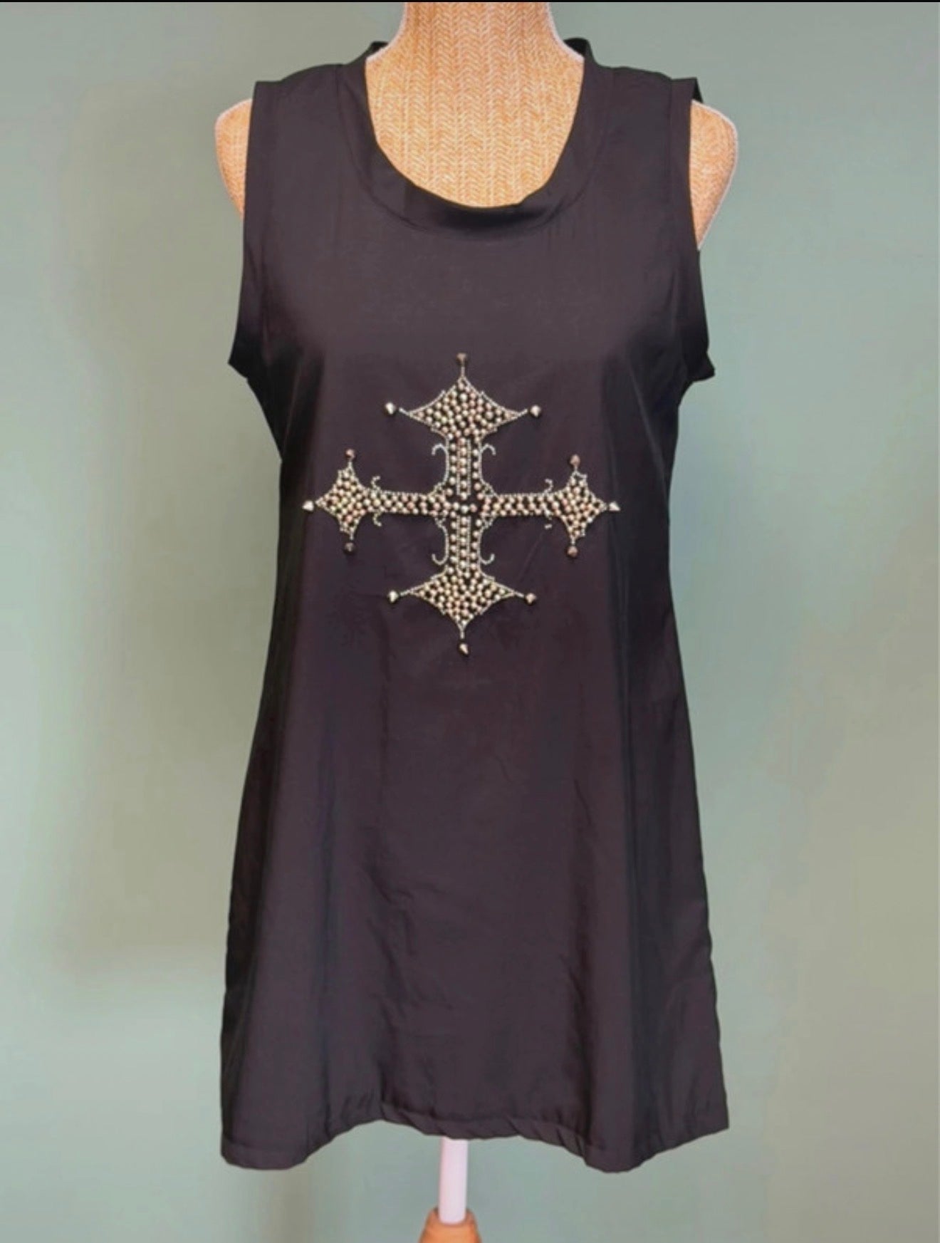 Robe noire fluide avec strass - Ethina - Taille L