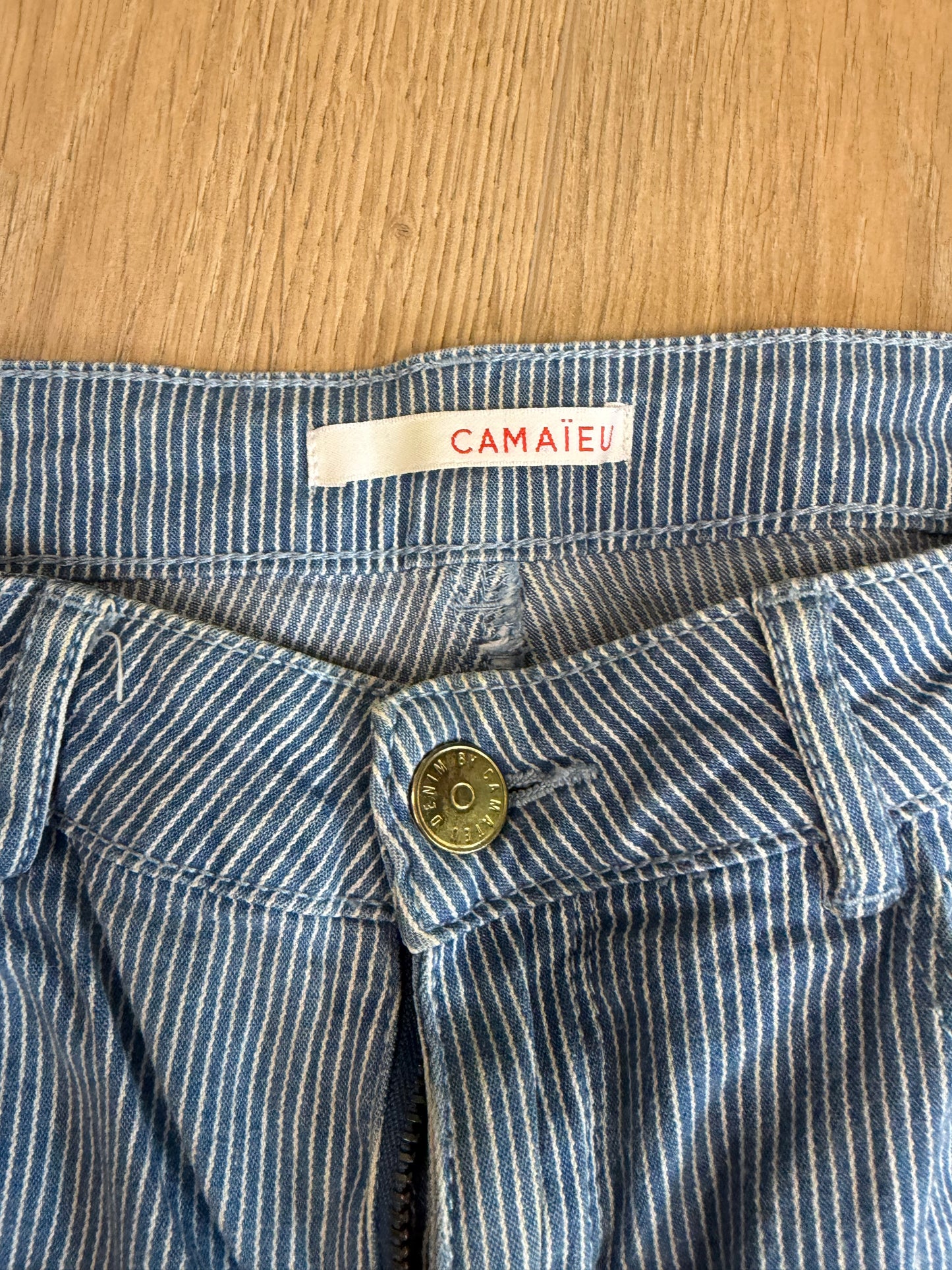 Jean rayé bleu Camaïeu femme taille 38