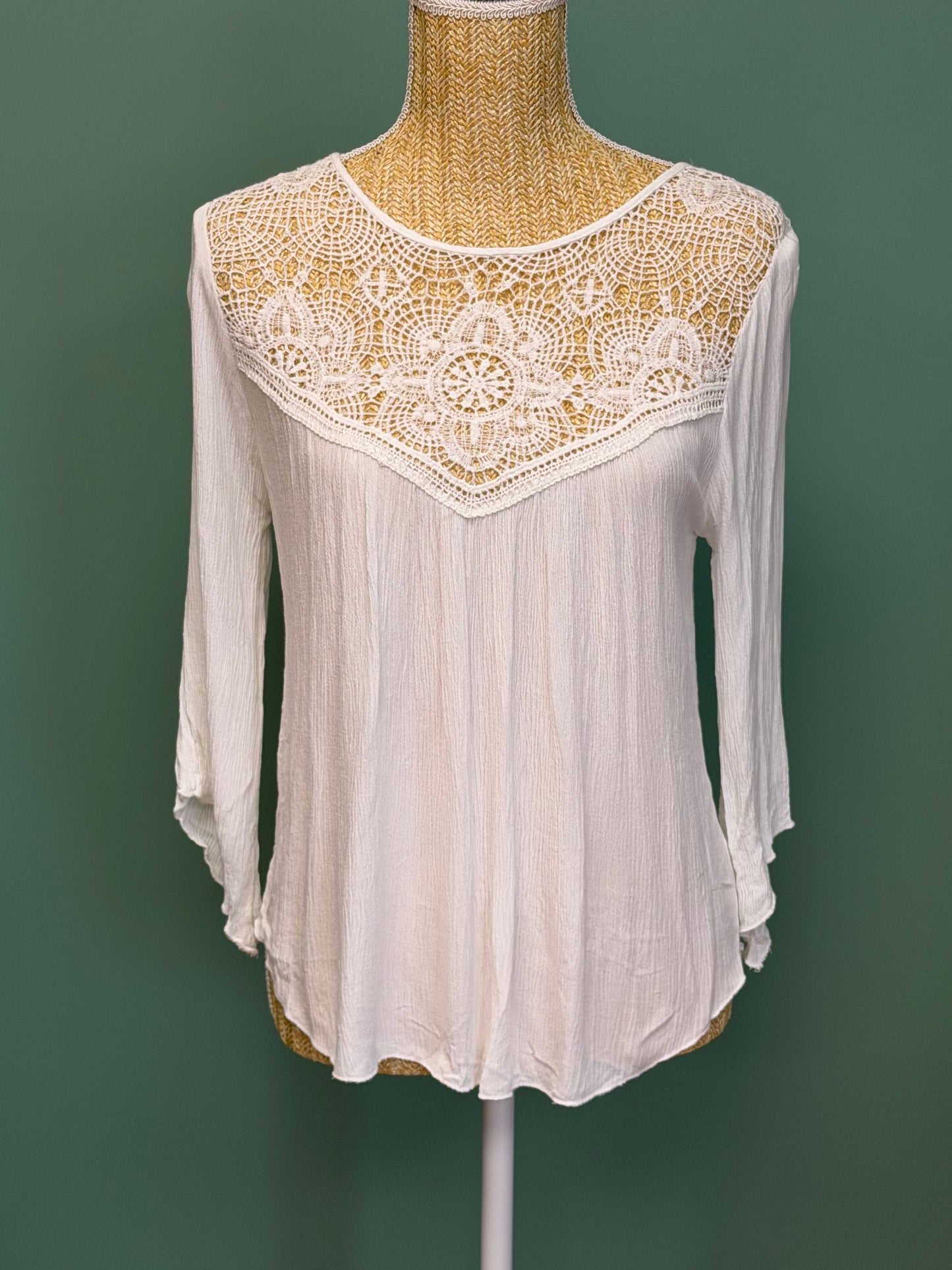 Blouse blanche dentelle bohème