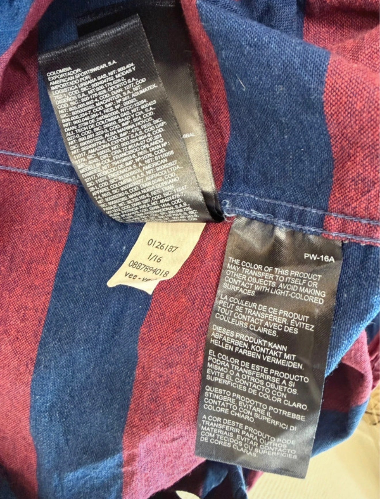Chemise Real Indigo rayée bleu marine & bordeaux - Tommy Hilfiger - Taille L