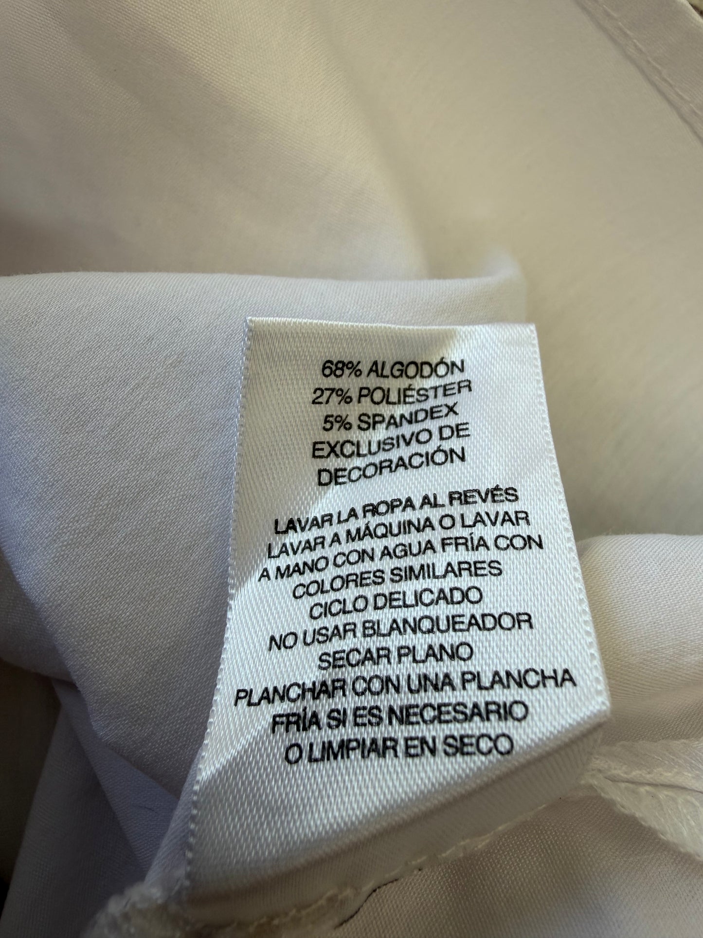 Blouse blanche brodée manches 3/4 femme XL