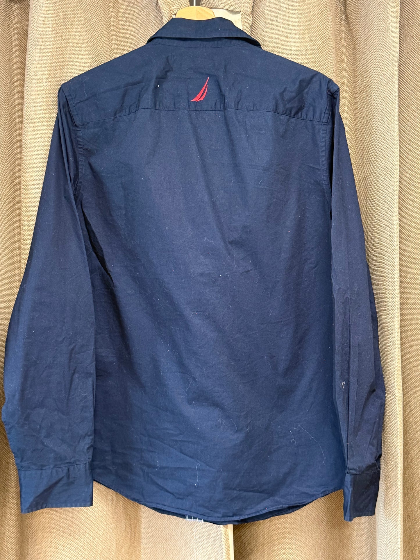 Chemise Nautica bleu marine logo brodé