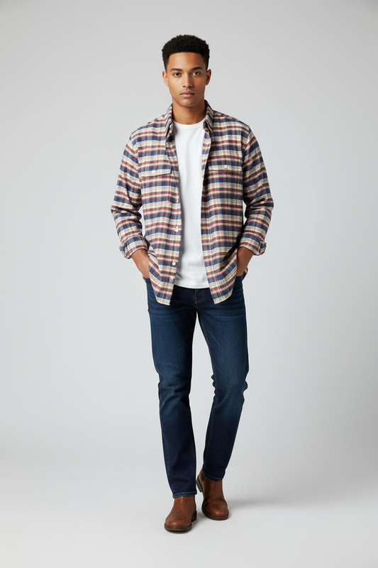 Chemise homme Orvis à carreaux multicolores