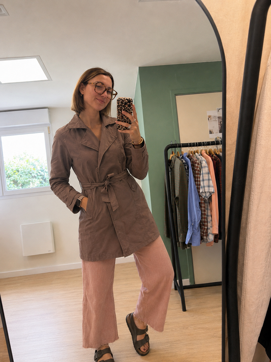 Trench / manteau mi-long marron LR - Taille M