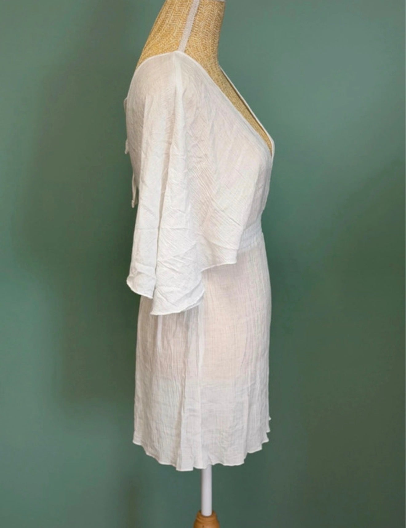 Robe Bohème Blanche à Décolleté Croisé – Taille M/L
