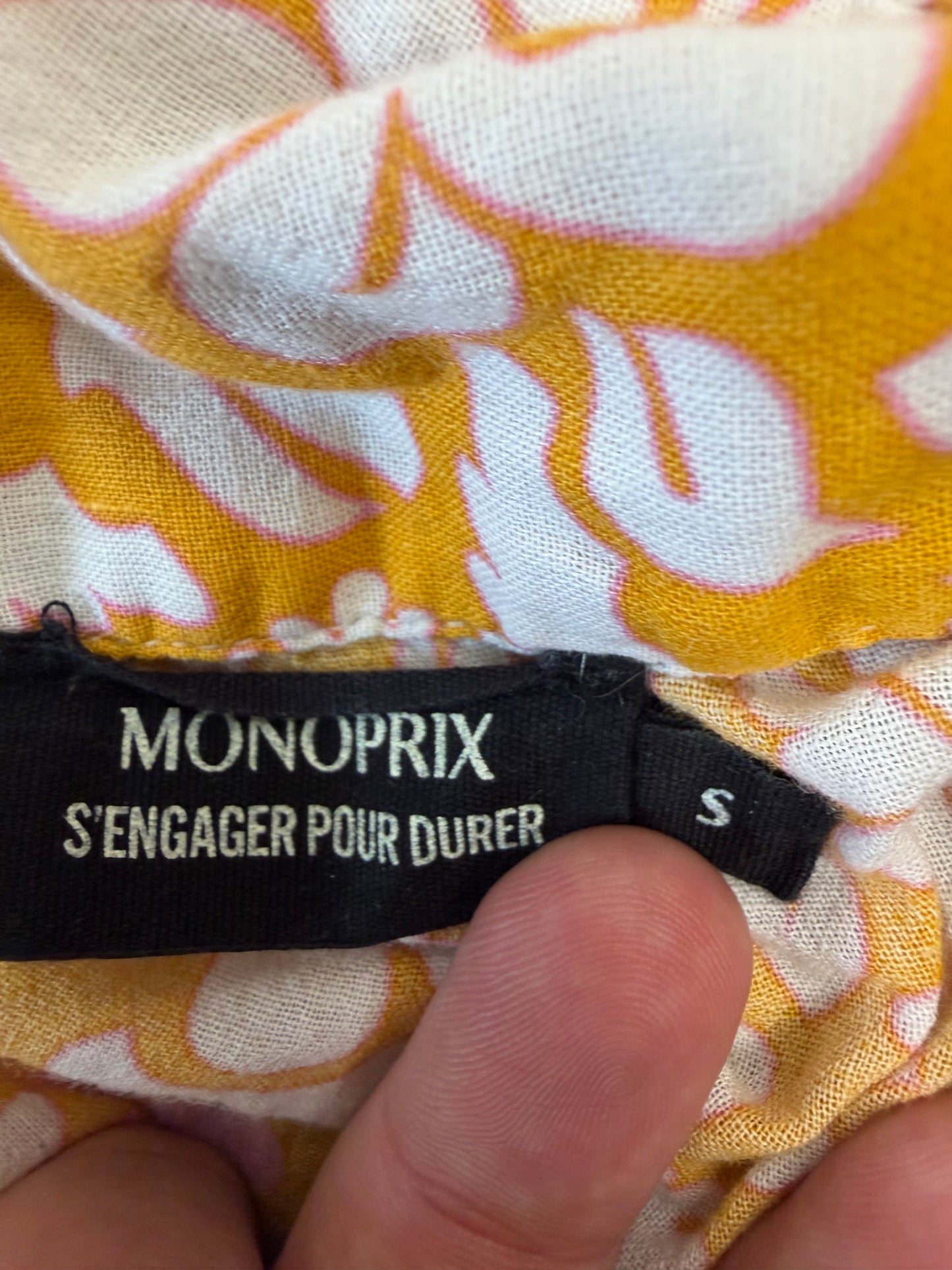 Ensemble Monoprix femme chemise et short fleuri 100% coton taille S