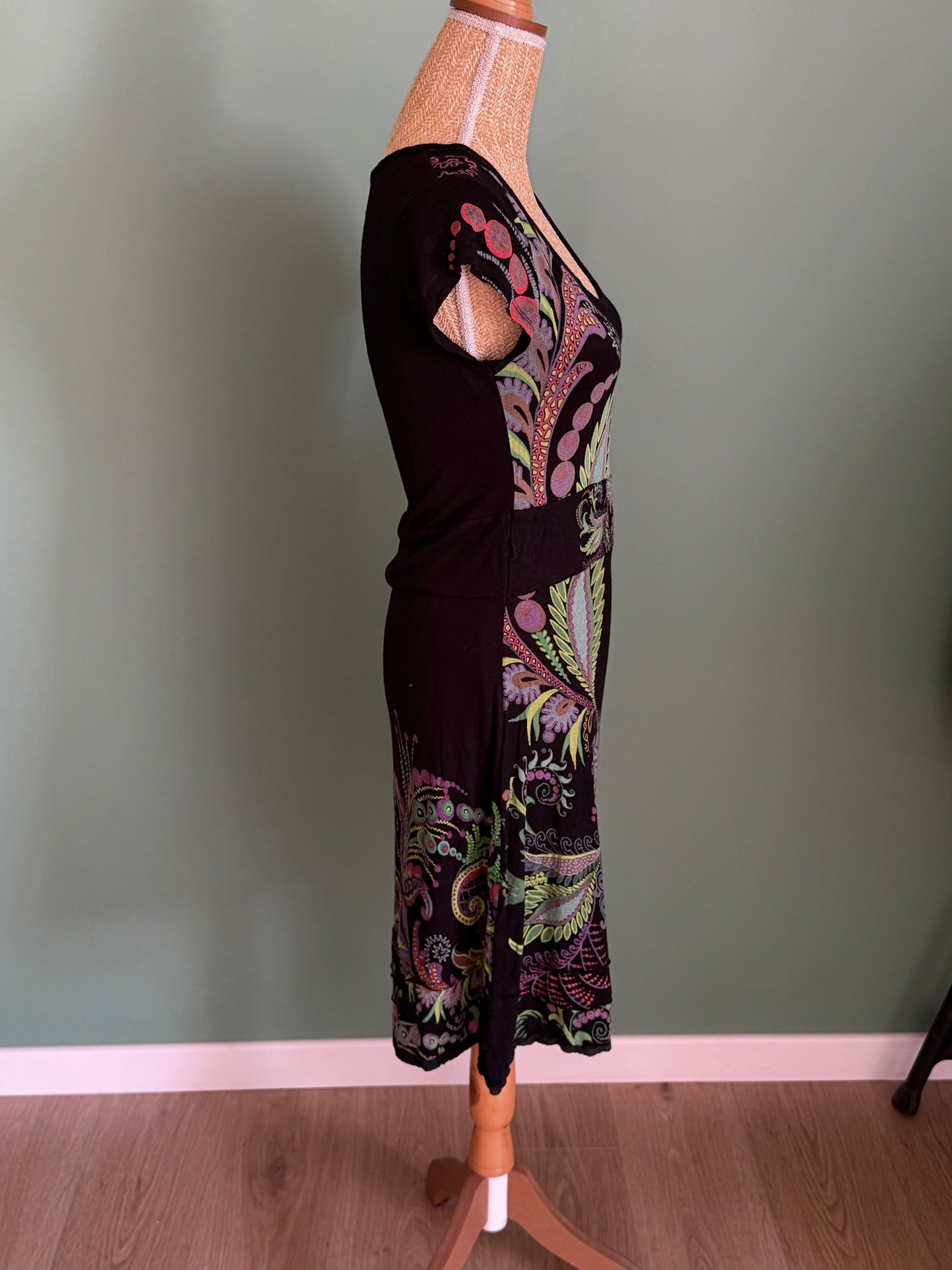 Robe Desigual noire imprimé cachemire – Taille XL