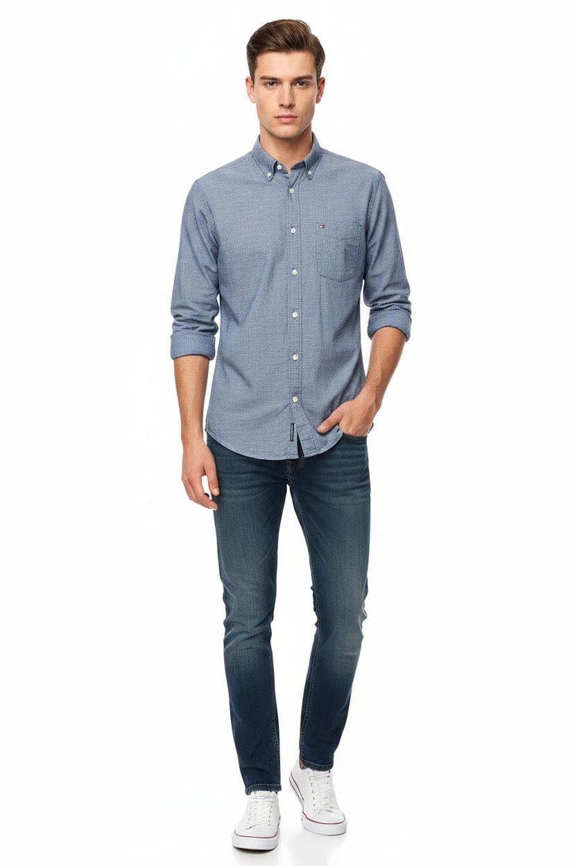 Chemise homme Tommy Hilfiger bleu clair