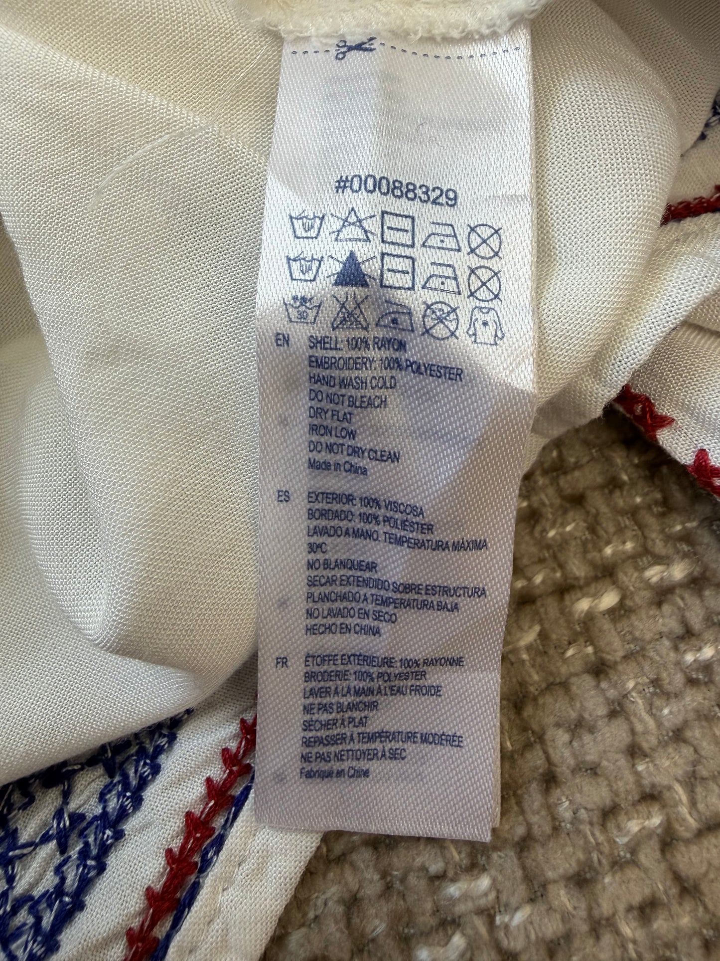Blouse cache-cœur brodée blanche Forever 21 femme M