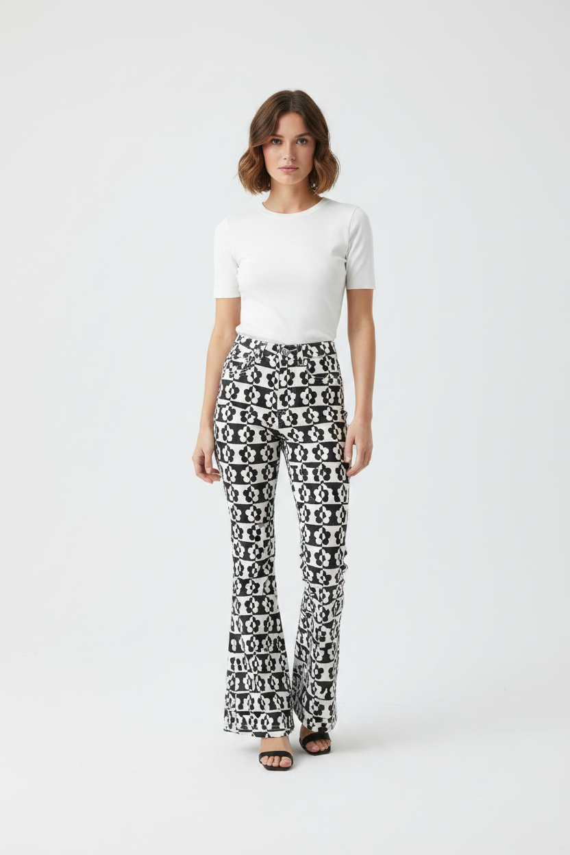 Pantalon flare rétro Ghanda
