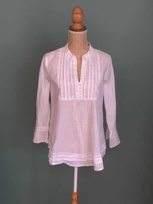 Blouse blanche en coton à plastron ajouré Target femme L
