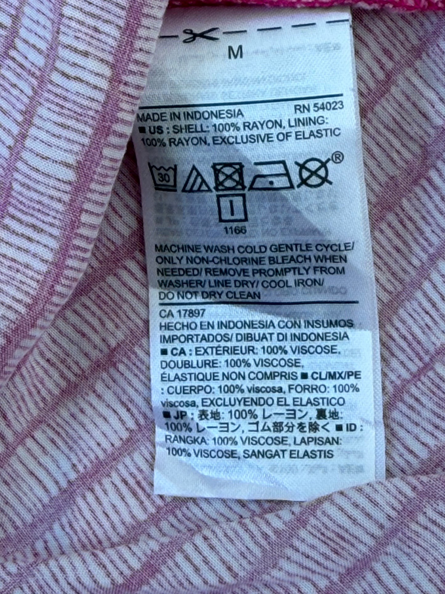 Robe patineuse rose à rayures fines en viscose – Taille M