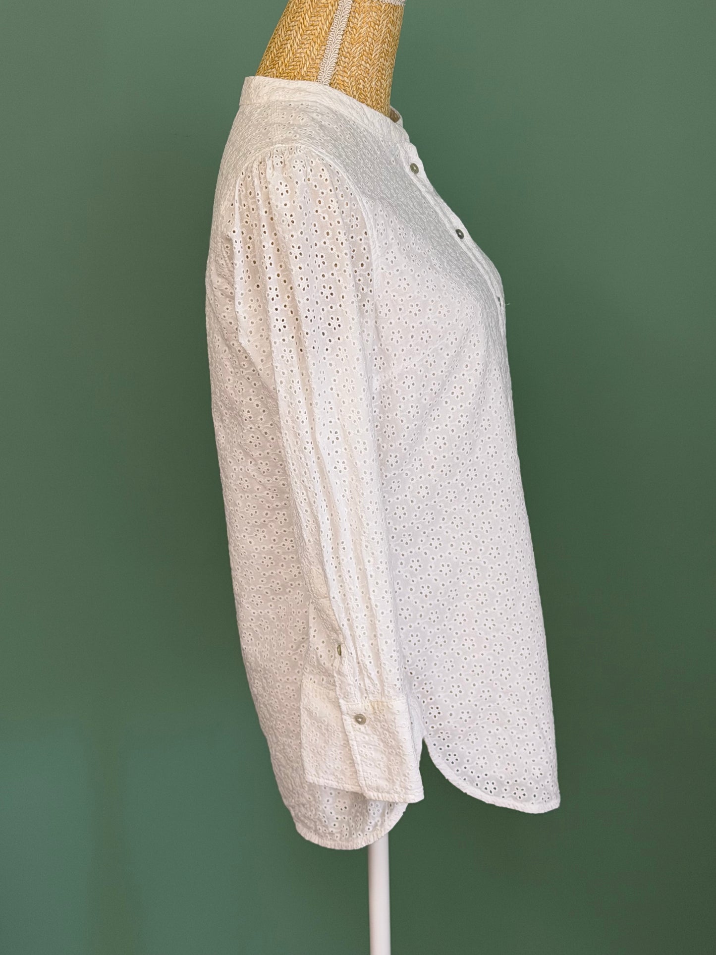 Chemise blanche en broderie anglaise femme M
