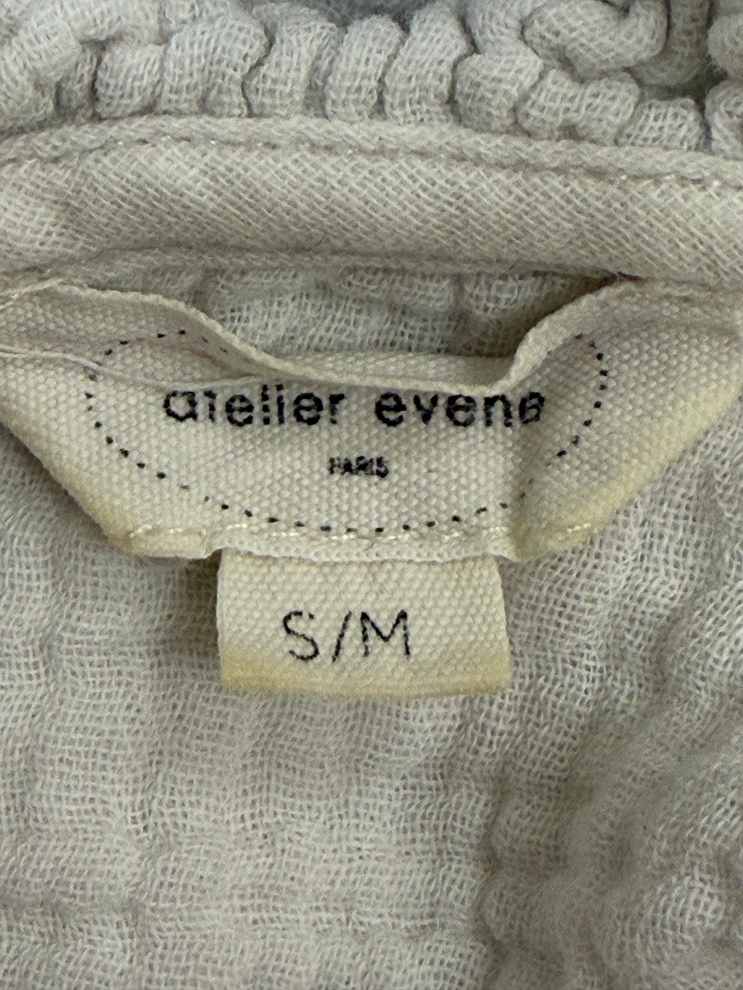 Blouse en gaze de coton blanche à volants et dentelle Atelier Événs – Taille S/M
