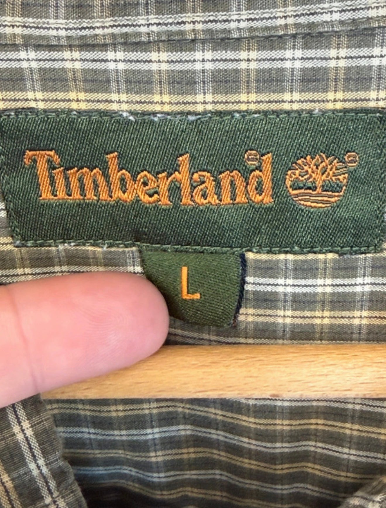 Chemise à carreaux kaki, beige et gris - Timberland - Taille XL