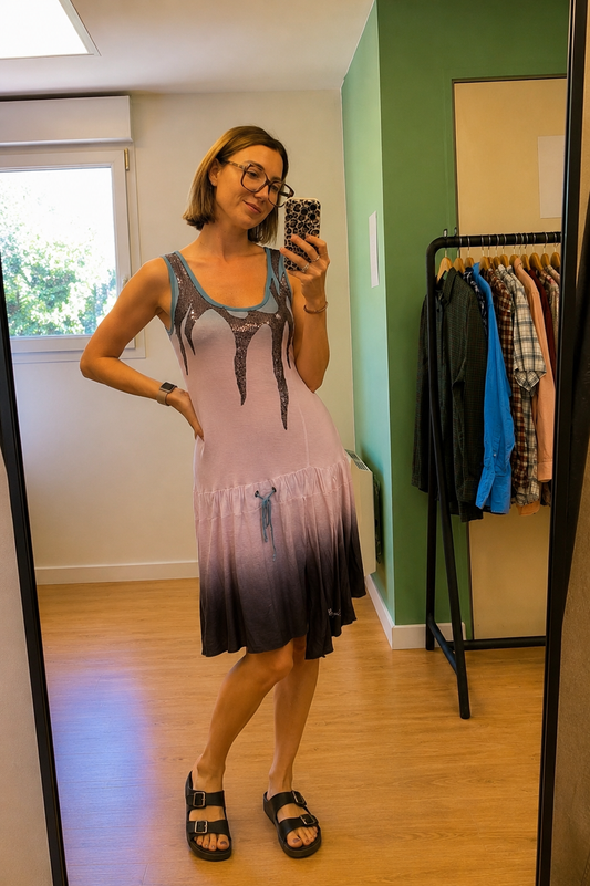 Robe Desigual bleu ciel & gris – Taille L