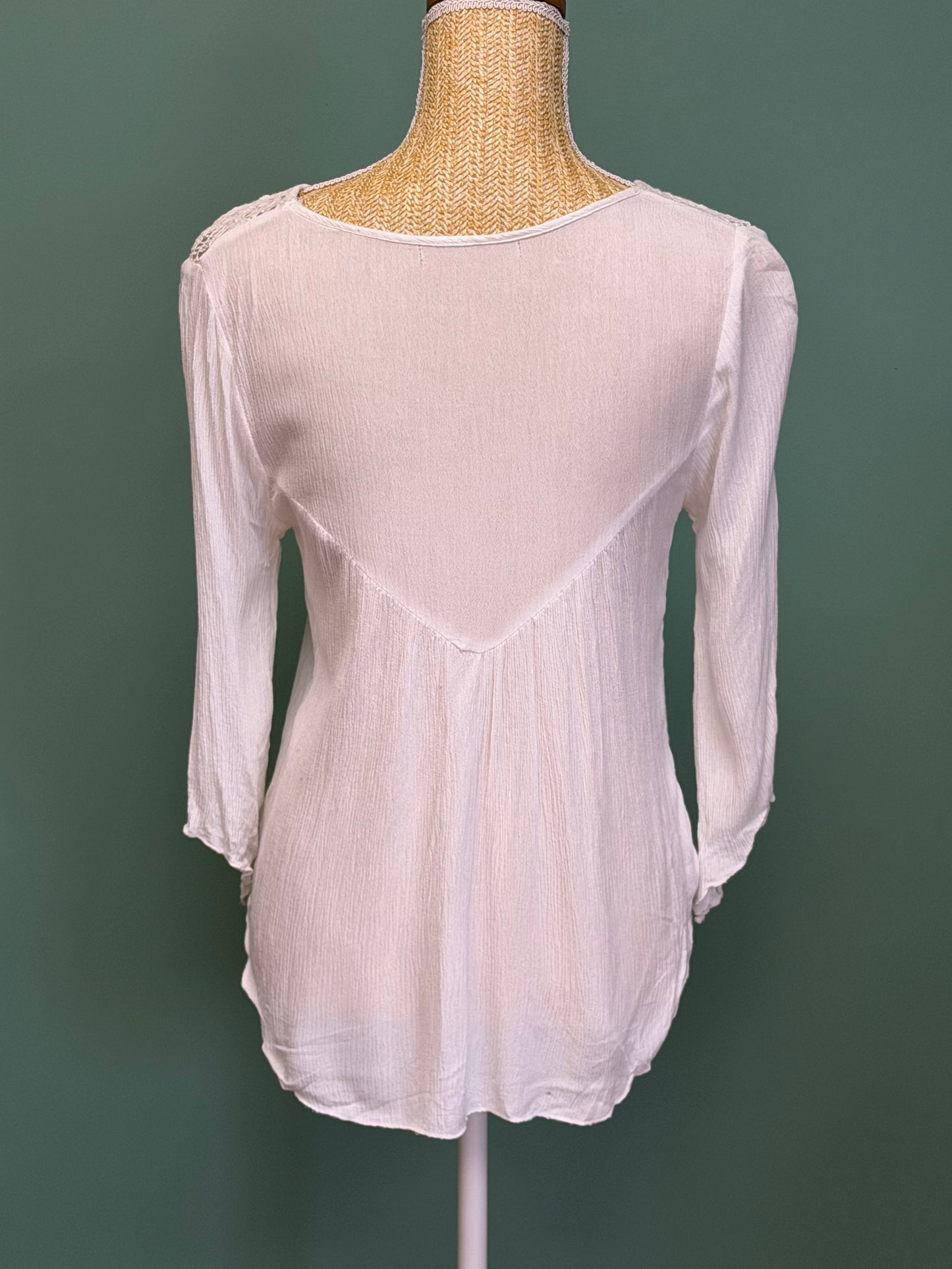 Blouse blanche dentelle bohème