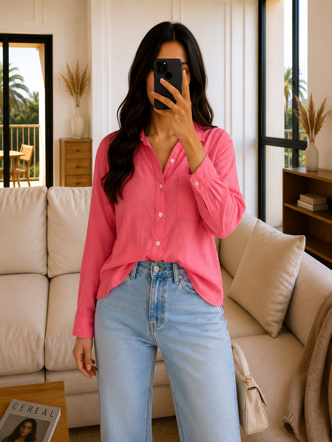 Chemise Rose Brodée - Loft - L The Softened Shirt