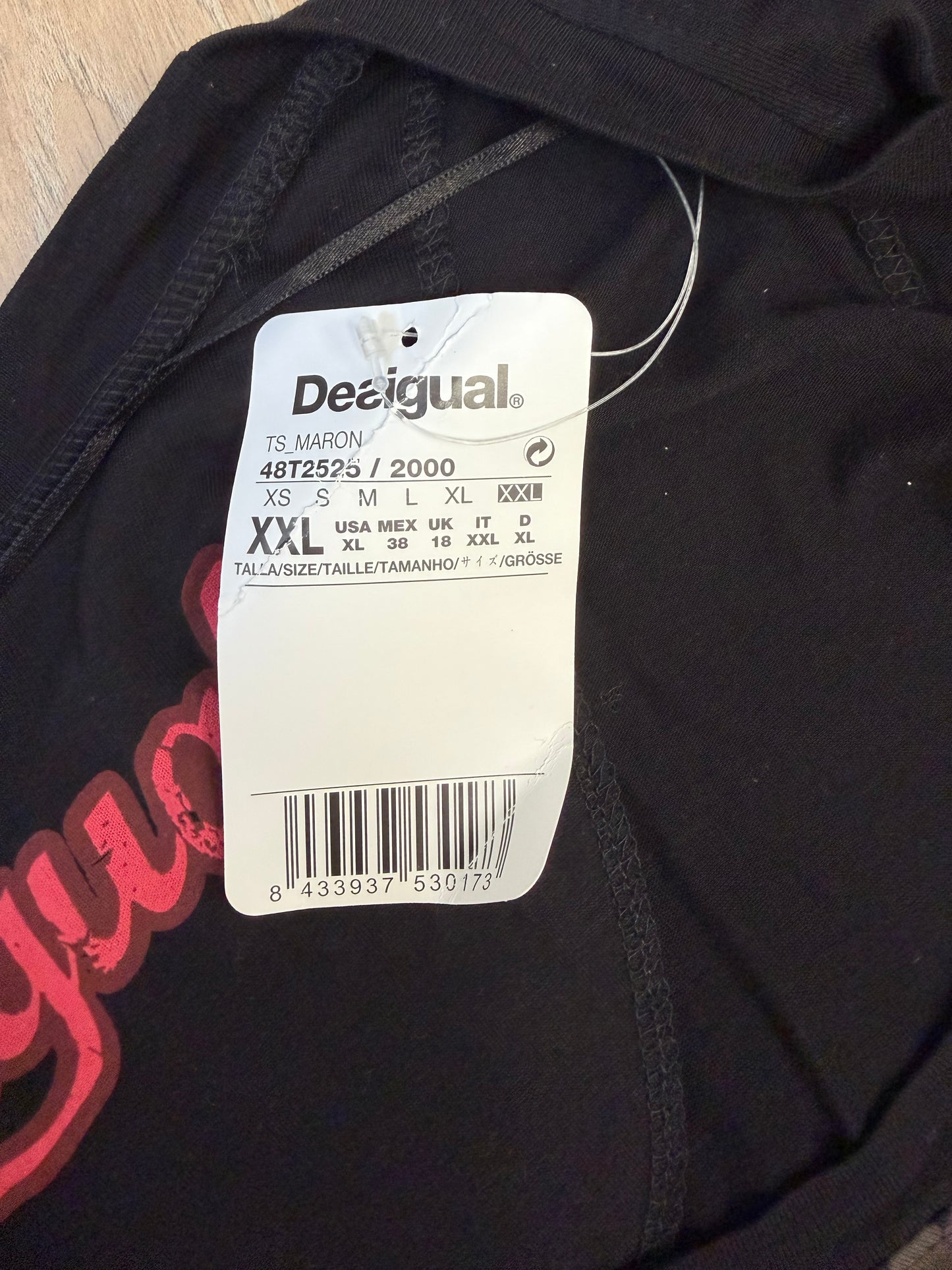 Tunique / Robe Desigual noire imprimé paon - Taille XXL