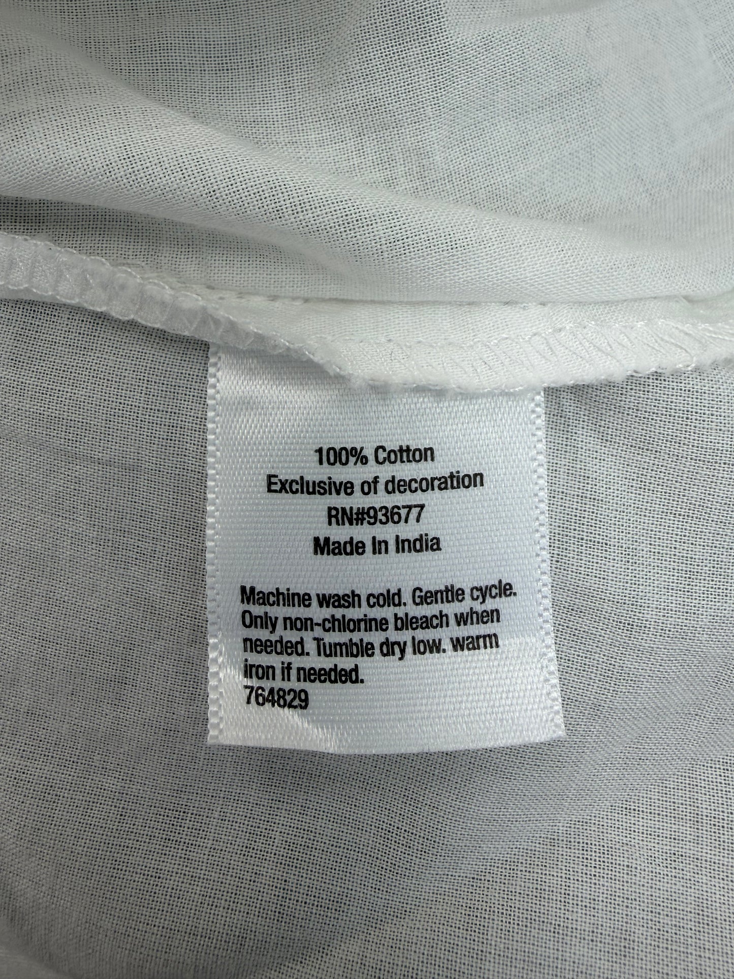 Blouse bohème blanche en coton brodé femme L