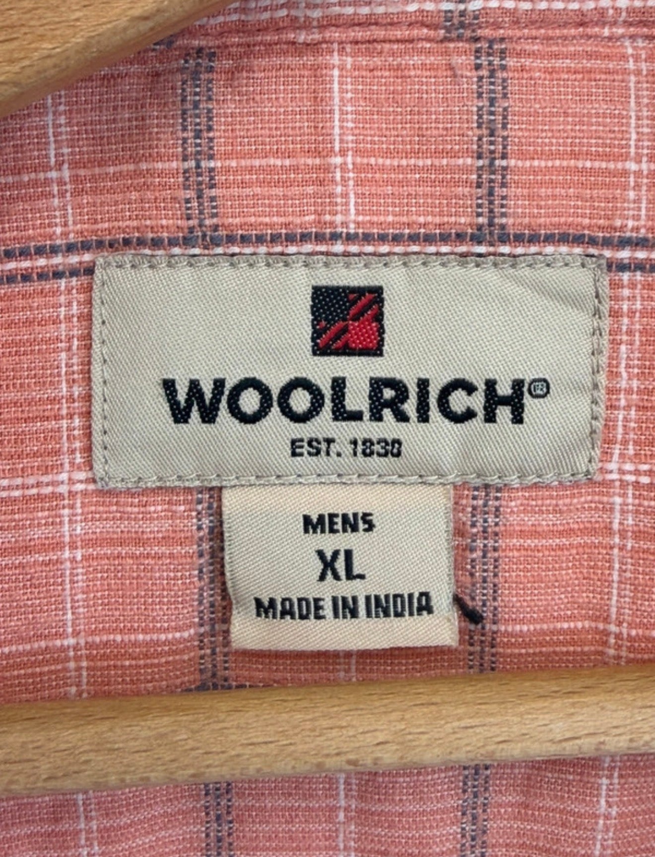Chemise à carreaux rose saumon - Woolrich - Taille XL