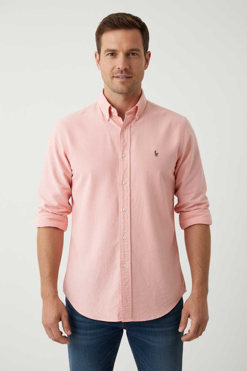 Chemise Ralph Lauren rose pastel Classic Fit