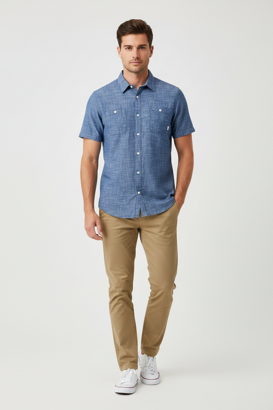 Chemise Vans bleu chiné