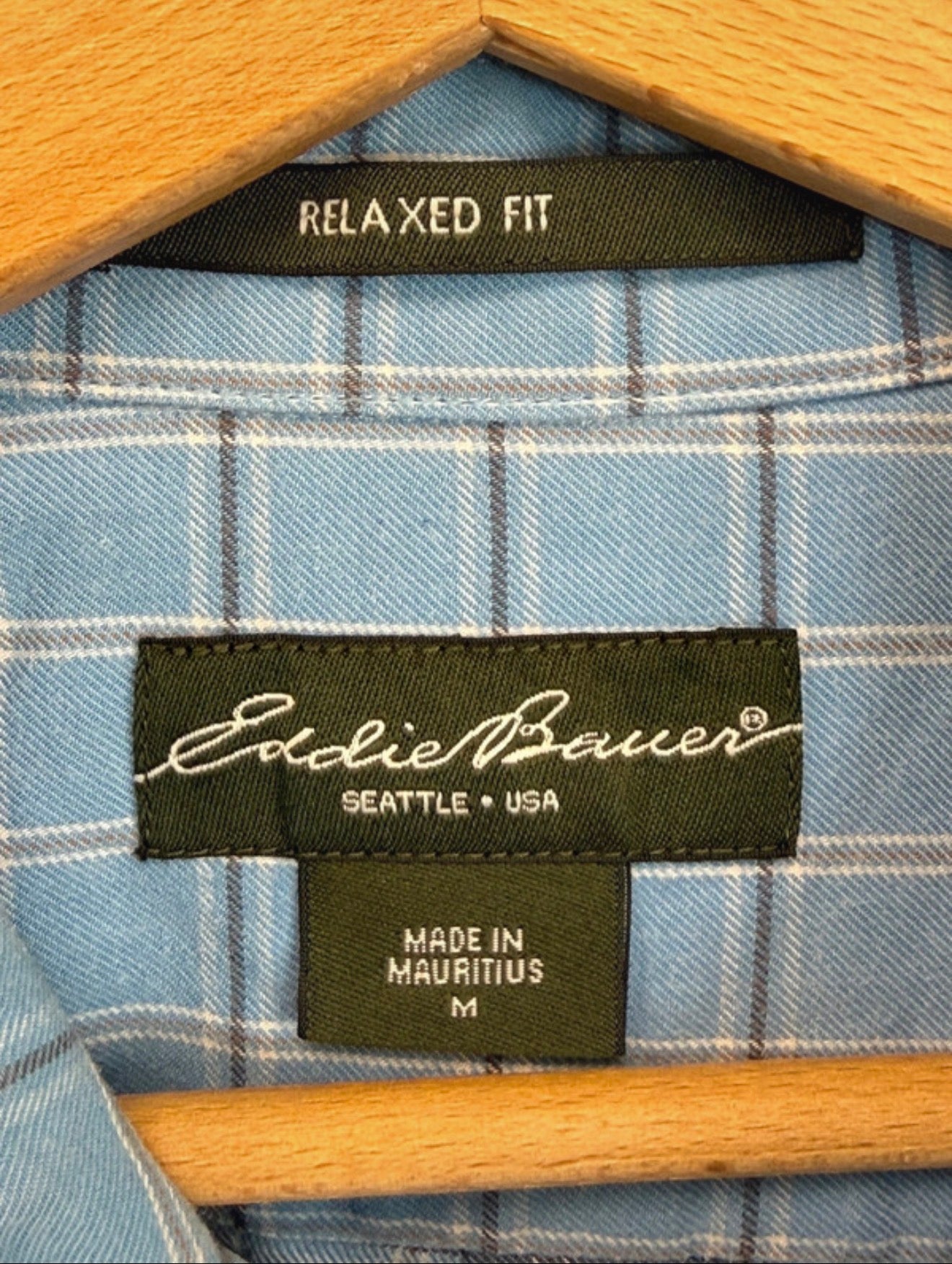 Chemise à carreaux bleu ciel - Eddie Bauer - Taille L