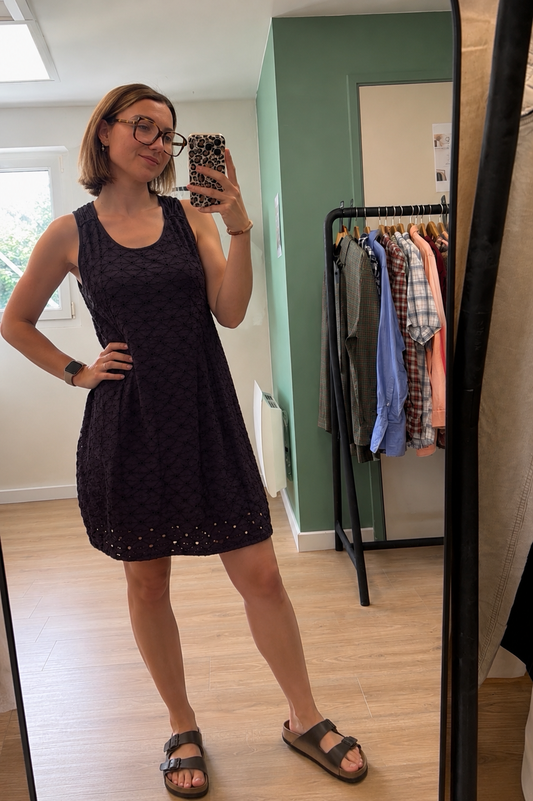 Robe The Festival Fringe noire ajourée - Superdry - Taille L