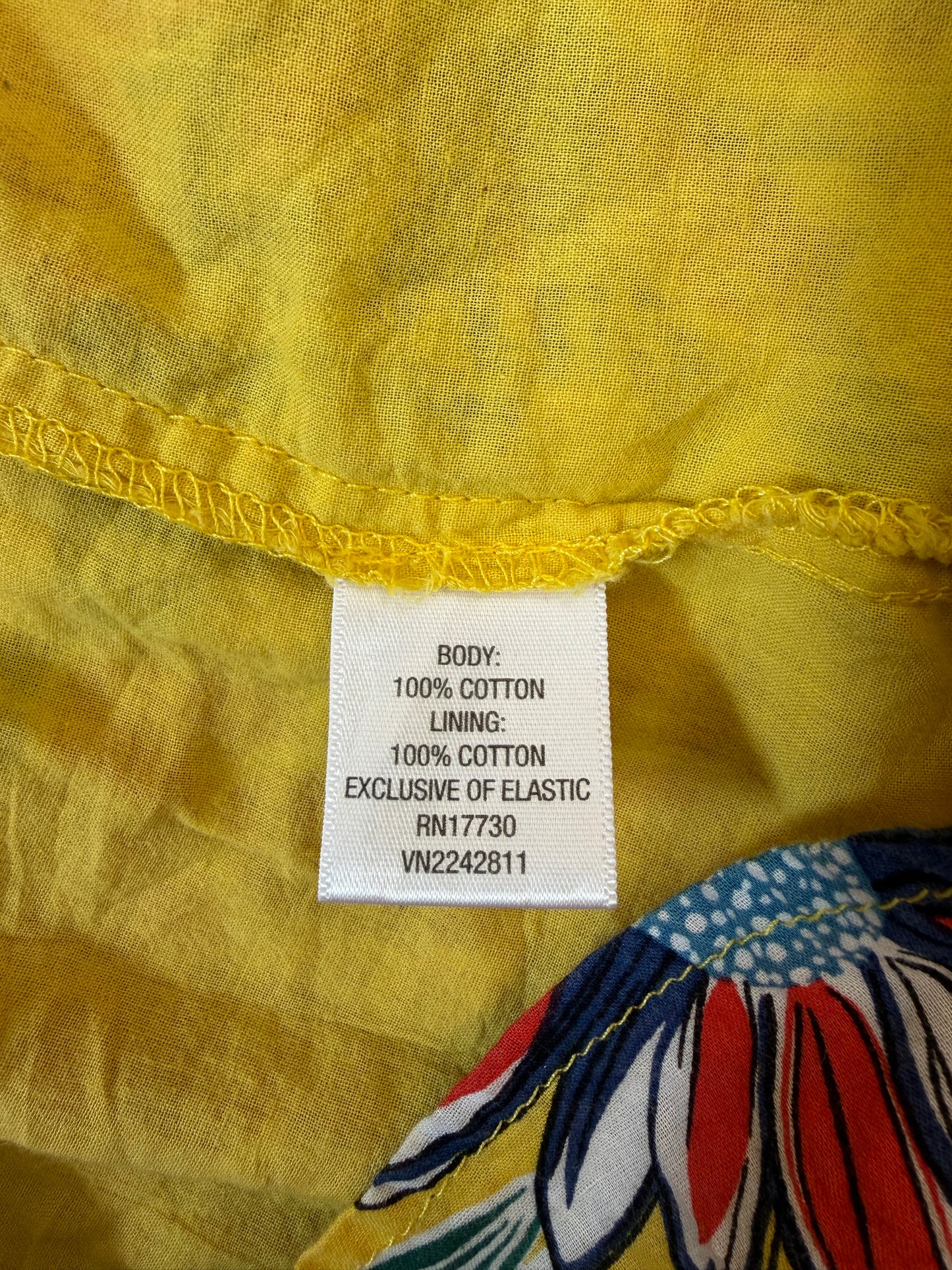 Robe fleurie jaune femme en coton taille S