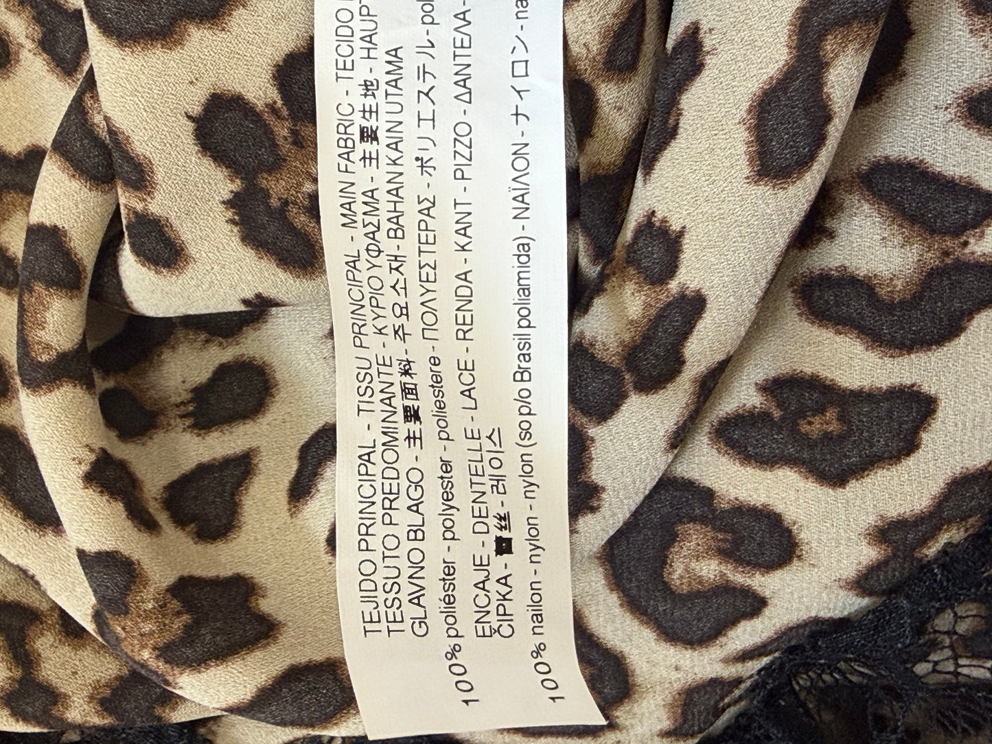 Blouse léopard Zara Basic avec dentelle femme taille S