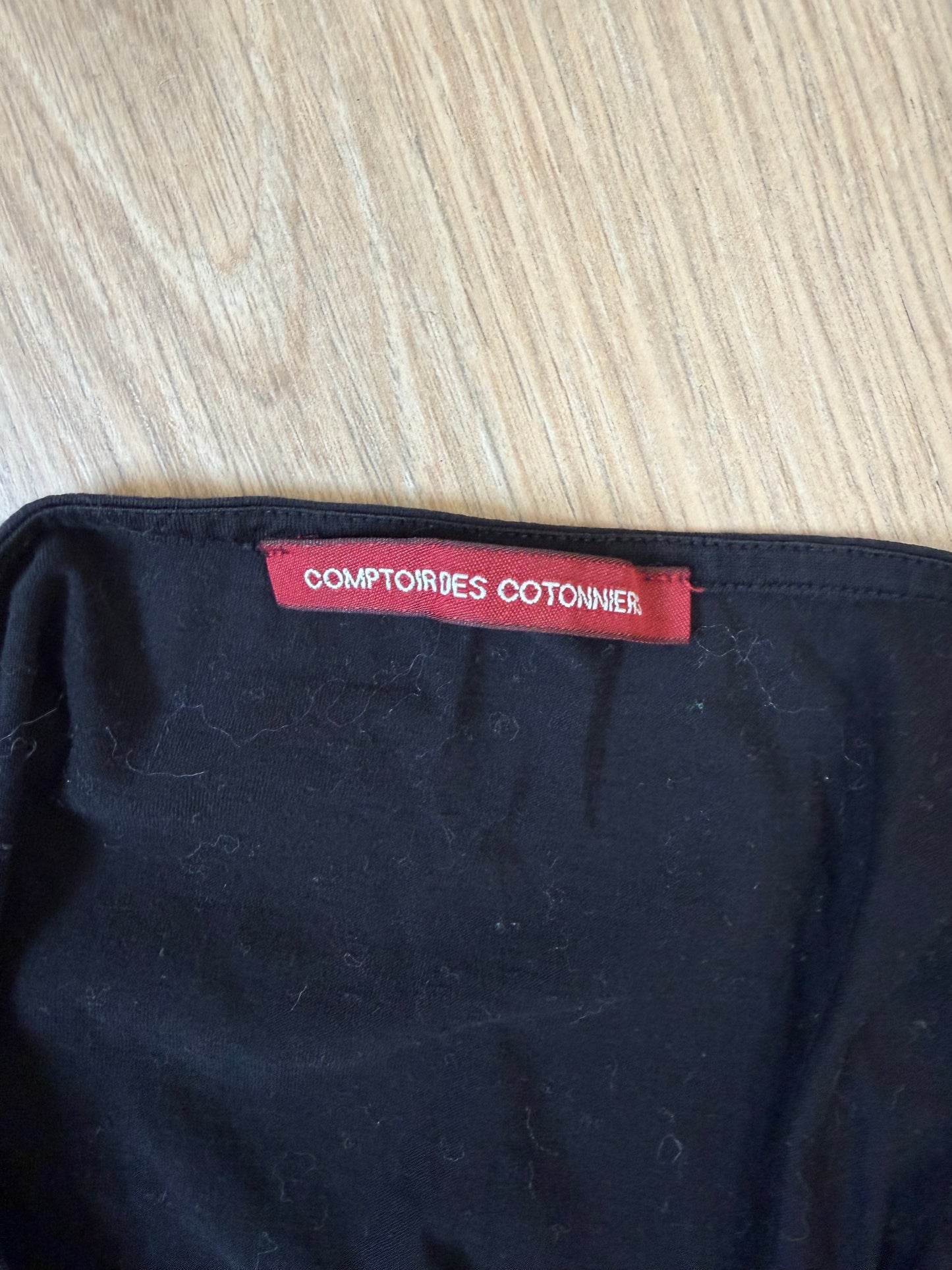Top noir Comptoir des Cotonniers 100 % coton à volants – Taille L