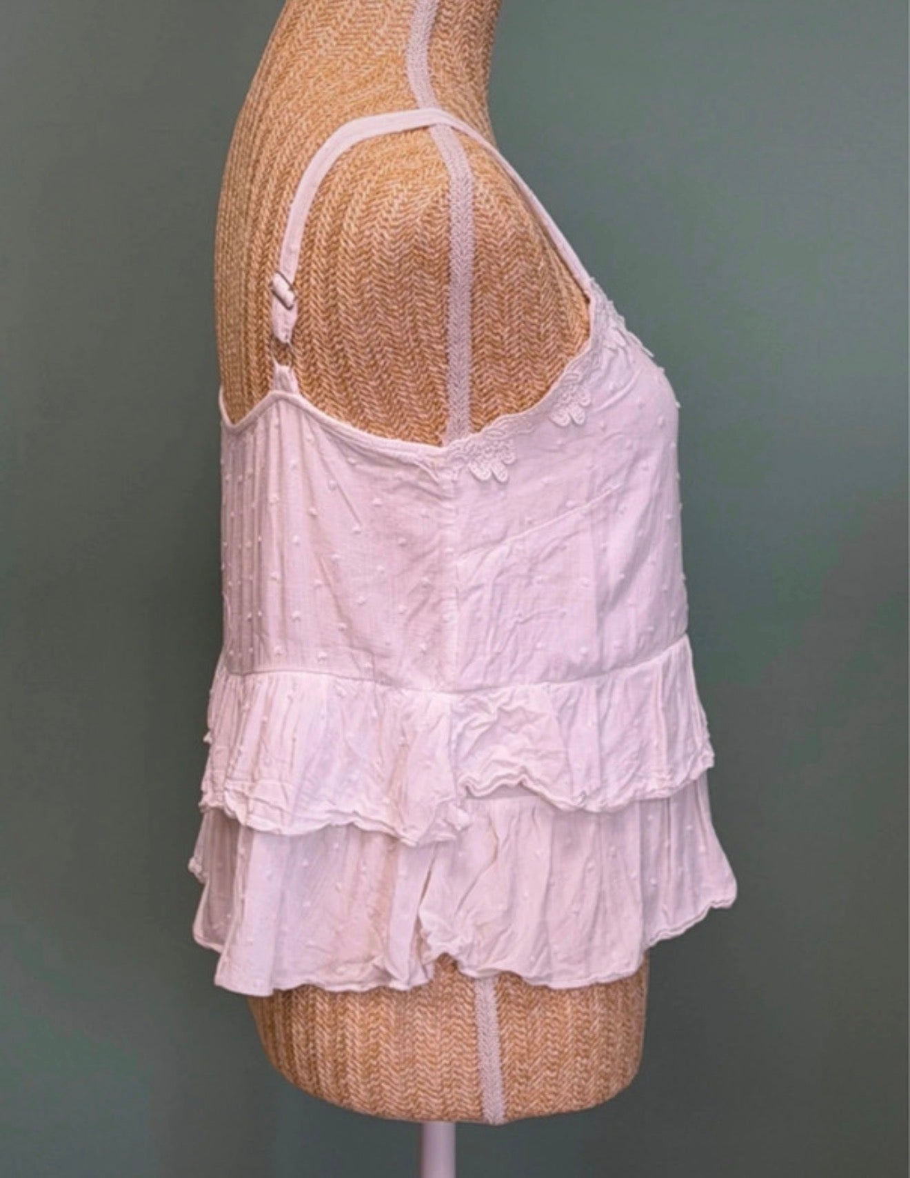 Débardeur Bohème Blanc à Volants - Taille M