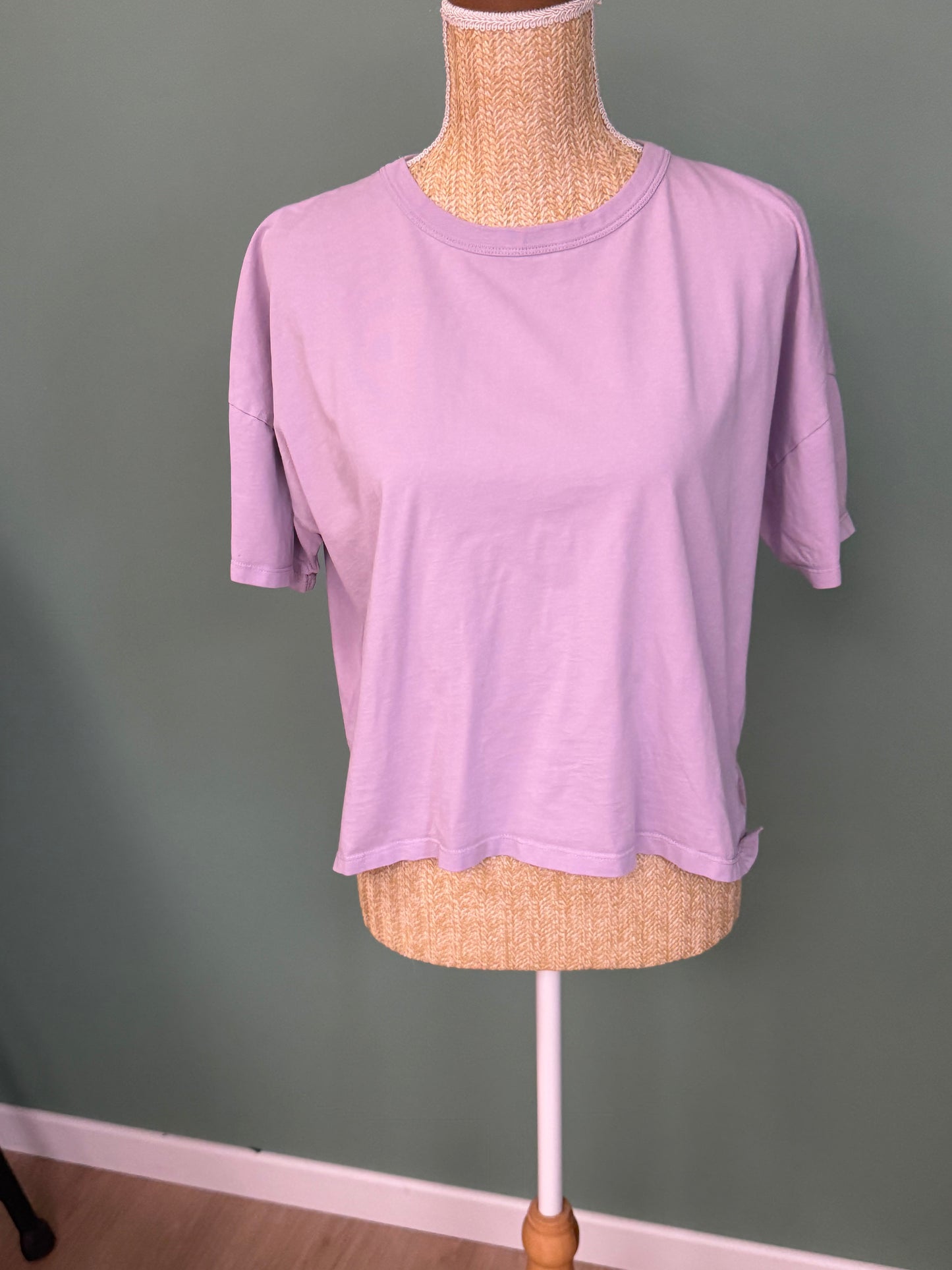 T-shirt oversize rose lilas ZARA – Taille M