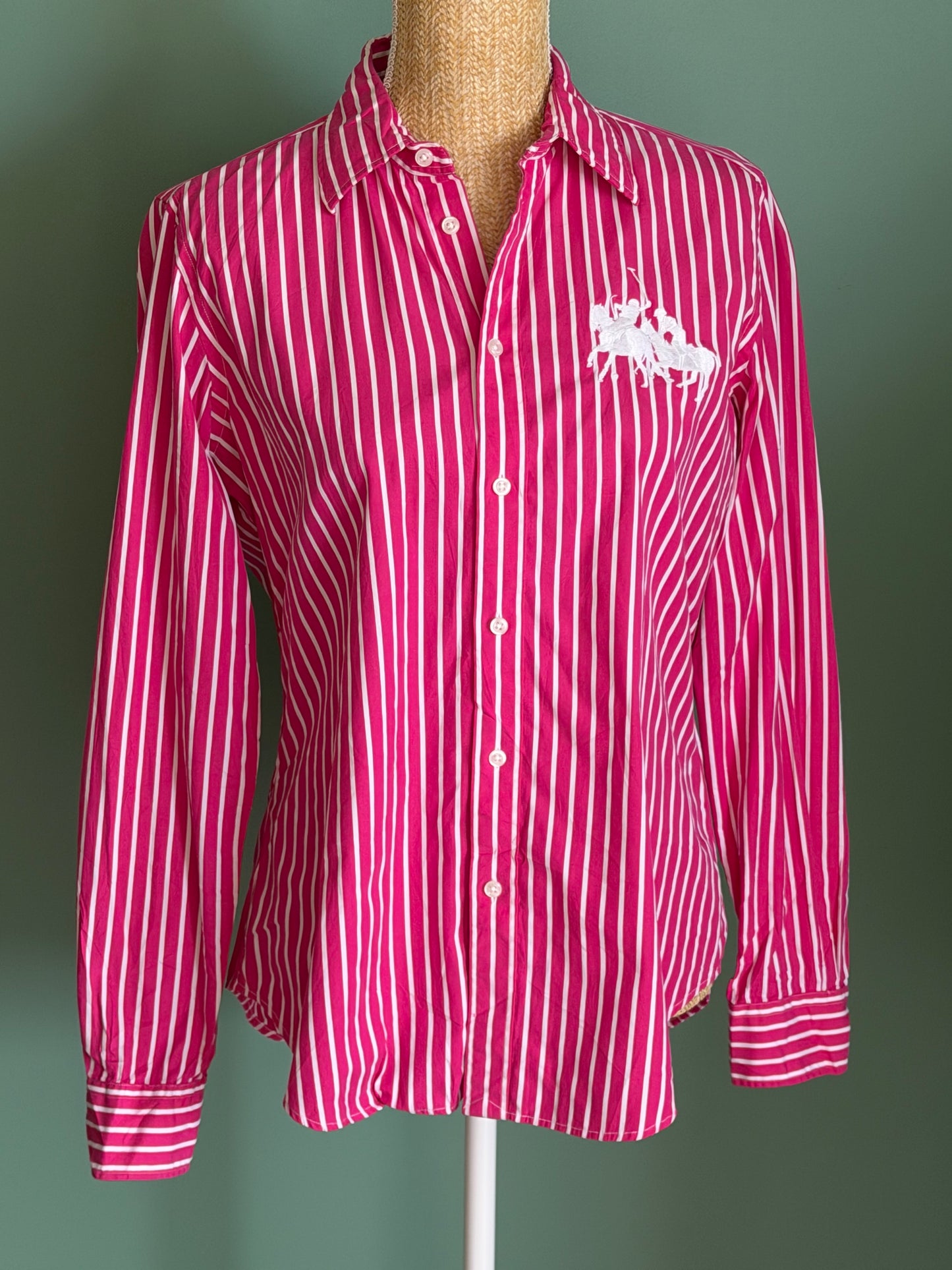 Chemise Ralph Lauren Sport rayée rose & blanche