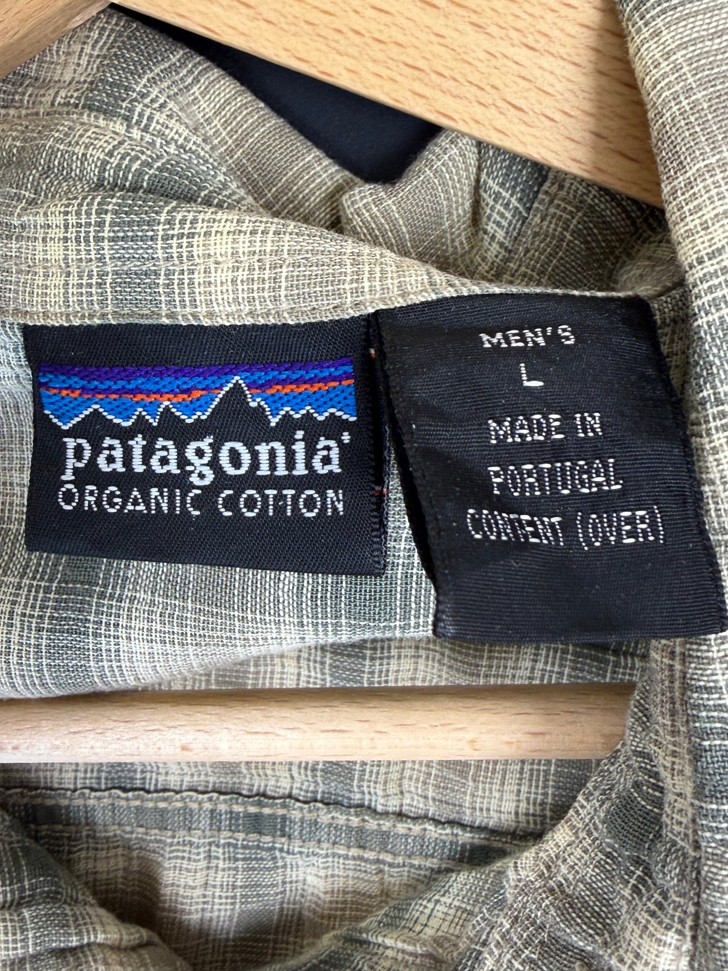 Chemise homme Patagonia Organic Cotton à carreaux kaki/gris