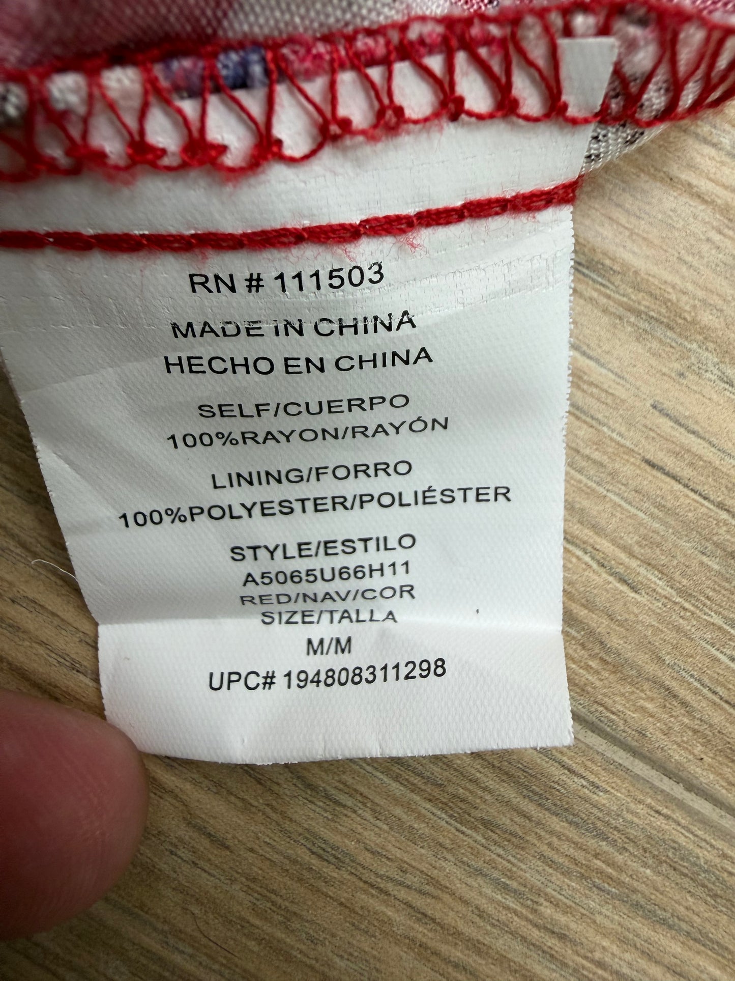 Robe fleurie rouge à bretelles nouées - Taille M