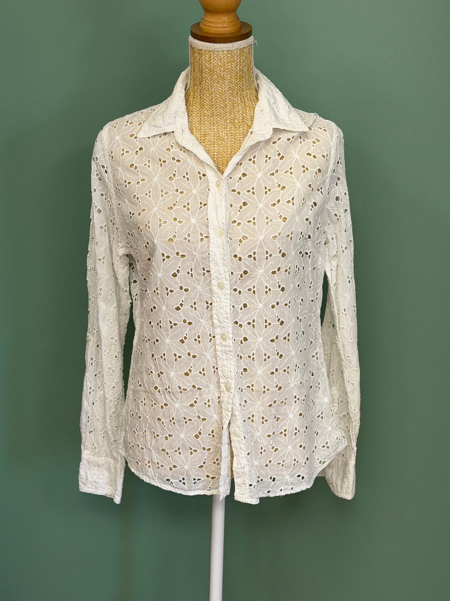 Chemise Lucky Brand en broderie anglaise blanche femme M